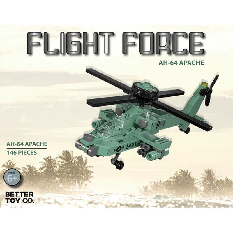 AH-64 Apache Helicopter Building Brick Kit (146 pcs), , large image number 0